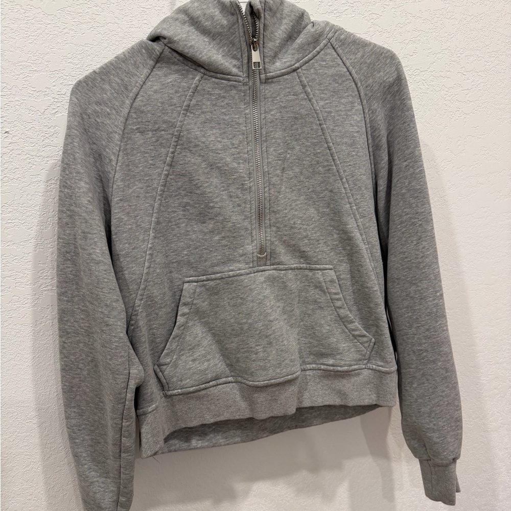 Lulu look alike gray cropped hoodie